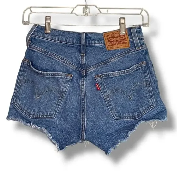 Levi’s 501 button fly cut off distressed denim shorts - Picture 2 of 7